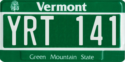 VT license plate YRT141