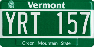 VT license plate YRT157