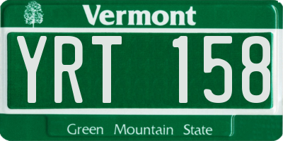 VT license plate YRT158
