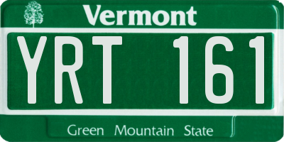 VT license plate YRT161