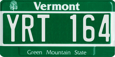 VT license plate YRT164