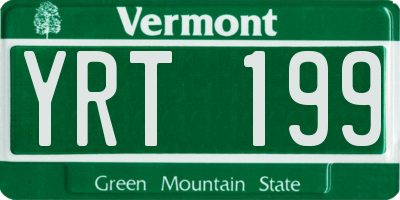 VT license plate YRT199