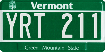 VT license plate YRT211
