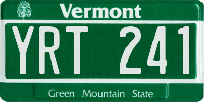 VT license plate YRT241