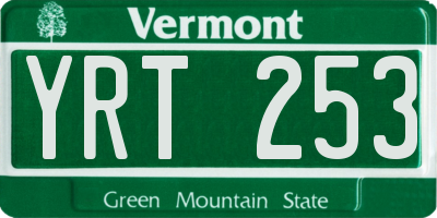 VT license plate YRT253