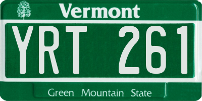 VT license plate YRT261