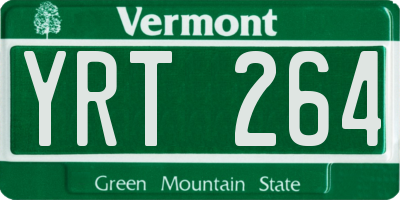 VT license plate YRT264