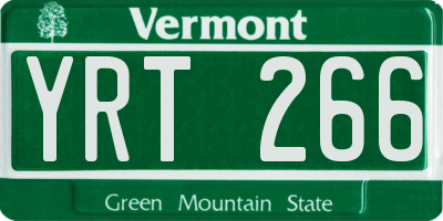 VT license plate YRT266