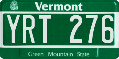 VT license plate YRT276