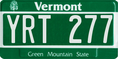 VT license plate YRT277