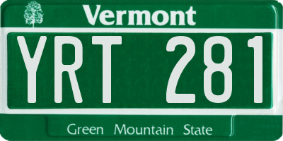 VT license plate YRT281
