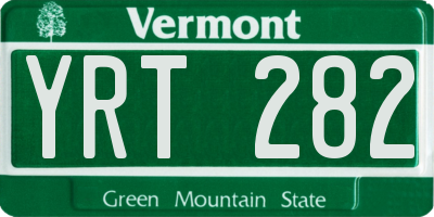 VT license plate YRT282