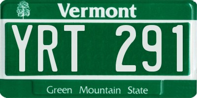 VT license plate YRT291