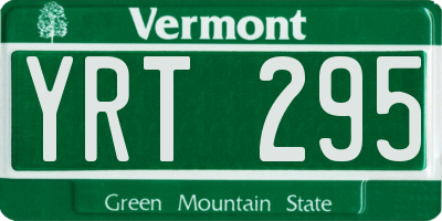 VT license plate YRT295
