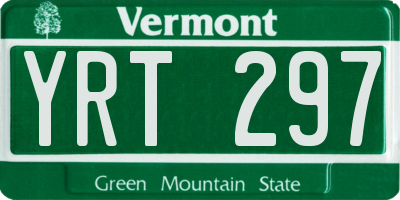 VT license plate YRT297