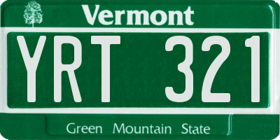 VT license plate YRT321