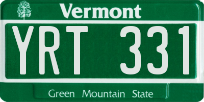 VT license plate YRT331