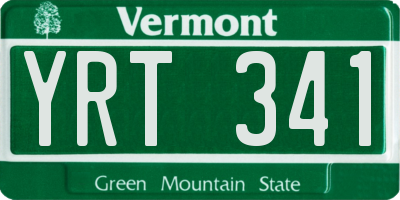 VT license plate YRT341