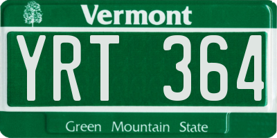 VT license plate YRT364