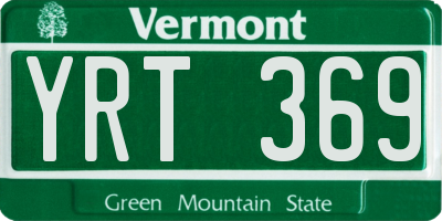 VT license plate YRT369