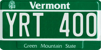VT license plate YRT400