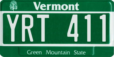 VT license plate YRT411