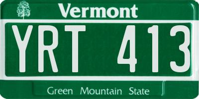 VT license plate YRT413
