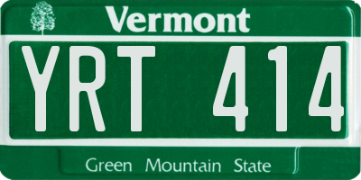 VT license plate YRT414