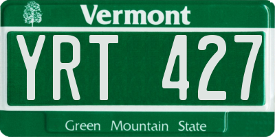 VT license plate YRT427