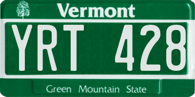 VT license plate YRT428