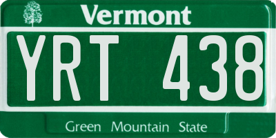VT license plate YRT438