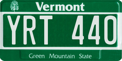 VT license plate YRT440