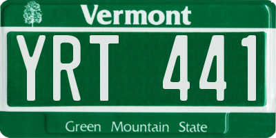 VT license plate YRT441