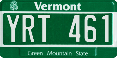 VT license plate YRT461