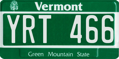 VT license plate YRT466