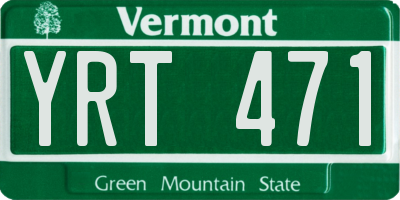 VT license plate YRT471