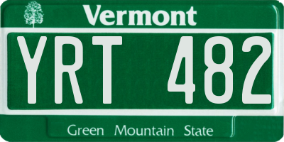 VT license plate YRT482