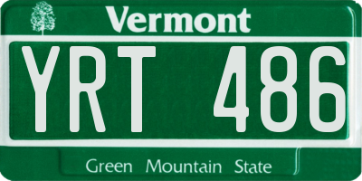 VT license plate YRT486