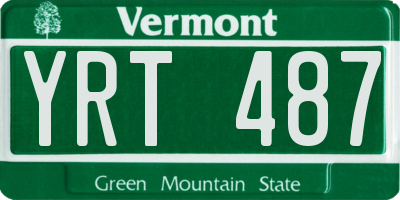 VT license plate YRT487