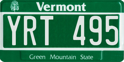 VT license plate YRT495