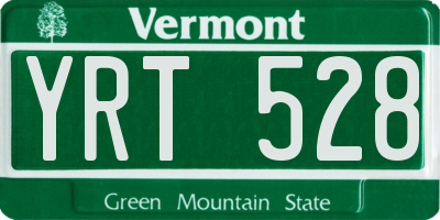VT license plate YRT528