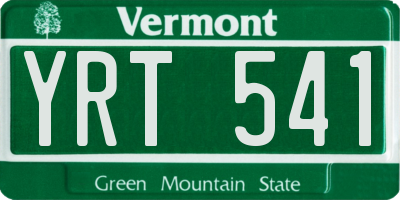 VT license plate YRT541