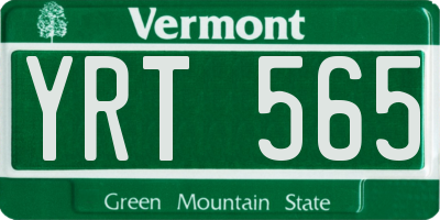 VT license plate YRT565