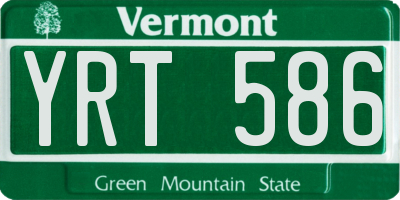 VT license plate YRT586