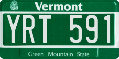 VT license plate YRT591