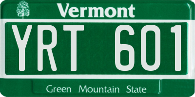 VT license plate YRT601