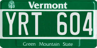 VT license plate YRT604