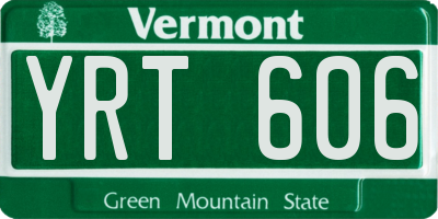 VT license plate YRT606