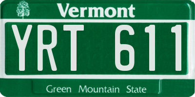 VT license plate YRT611