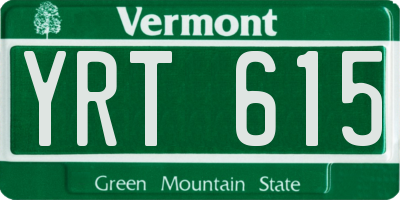 VT license plate YRT615